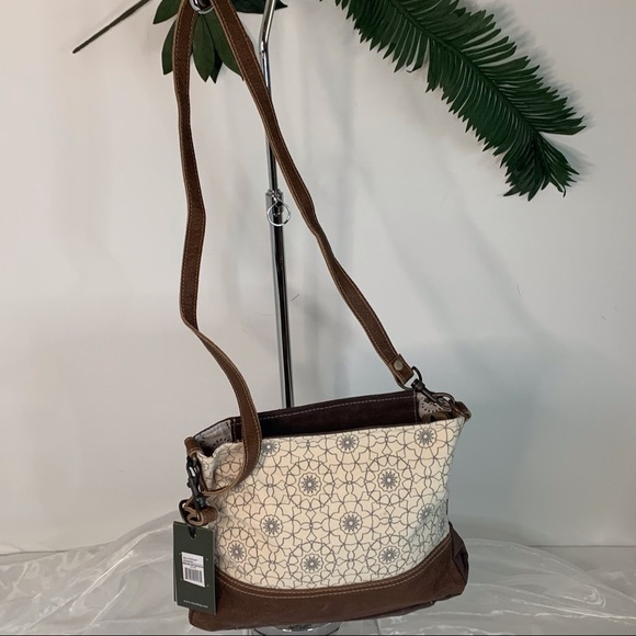 Myra Bags Ferris Wheel Upcycled Canvas Crossbody Bag S-1034 - Picture 2 of 4